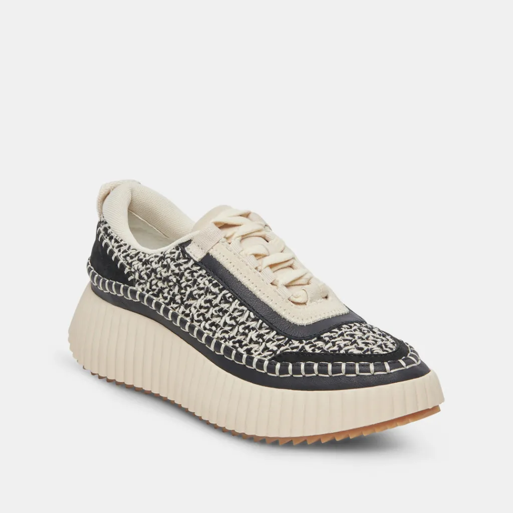 DOLCE VITA Sneakers*Dolen Sneakers White Black Woven