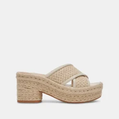 DOLCE VITA Wedges*Eldora Heels Natural White Raffia