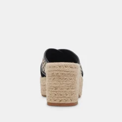 DOLCE VITA Wedges*Eldora Heels White Black Raffia