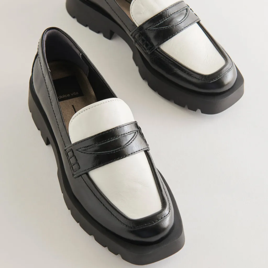DOLCE VITA Flats & Loafers*Elias Flats Black White Crinkle Patent