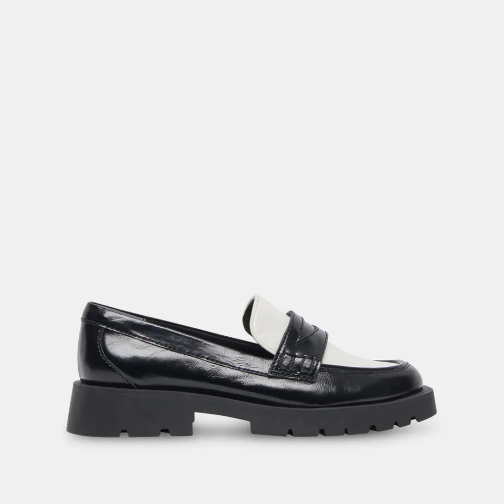 DOLCE VITA Flats & Loafers*Elias Flats Black White Crinkle Patent