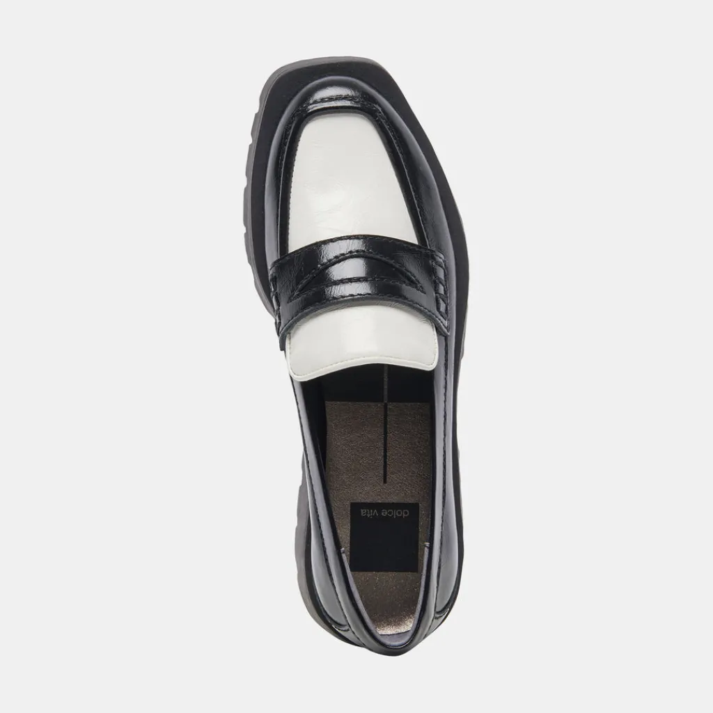 DOLCE VITA Flats & Loafers*Elias Flats Black White Crinkle Patent