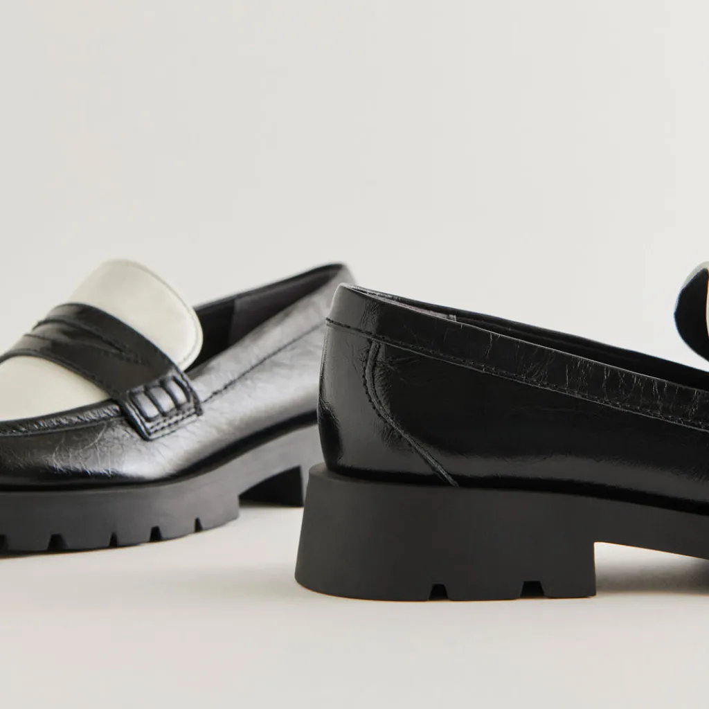 DOLCE VITA Flats & Loafers*Elias Flats Black White Crinkle Patent