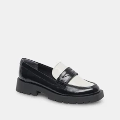 DOLCE VITA Flats & Loafers*Elias Flats Black White Crinkle Patent