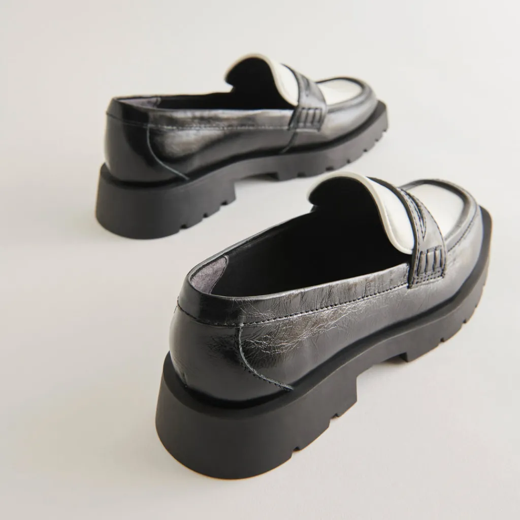DOLCE VITA Flats & Loafers*Elias Flats Black White Crinkle Patent