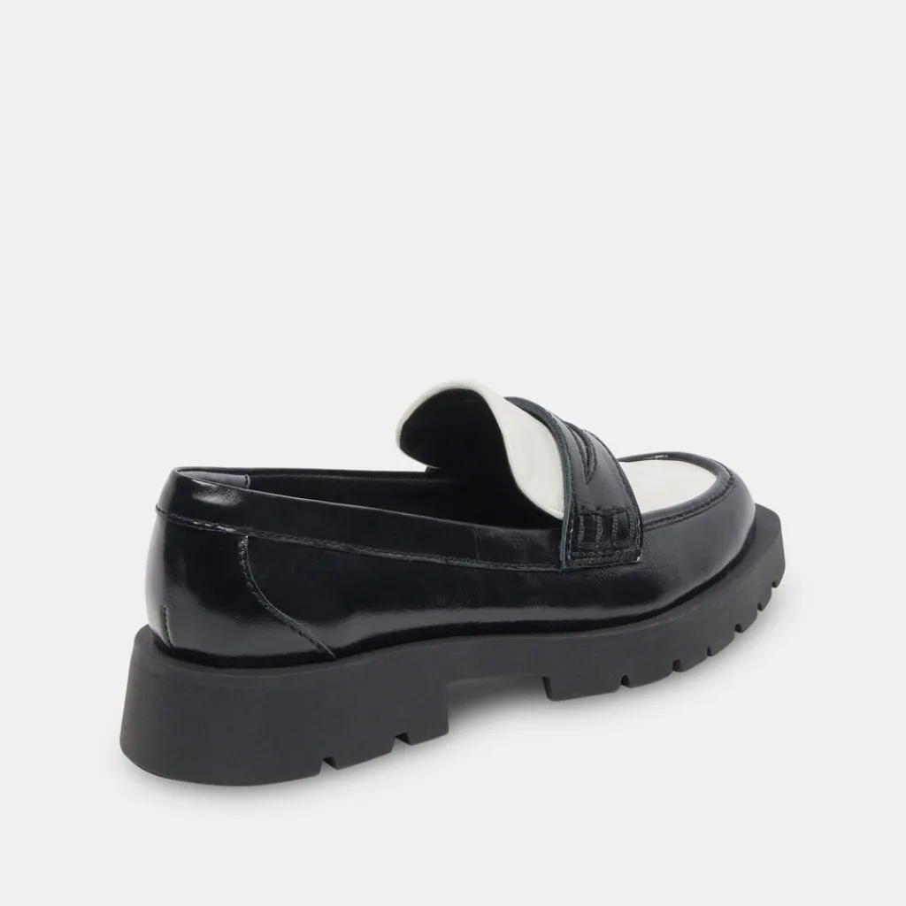 DOLCE VITA Flats & Loafers*Elias Flats Black White Crinkle Patent