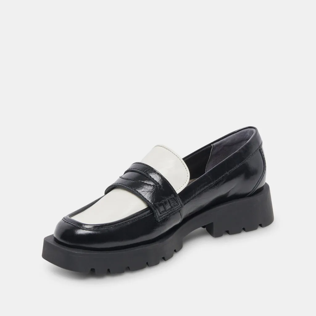 DOLCE VITA Flats & Loafers*Elias Flats Black White Crinkle Patent