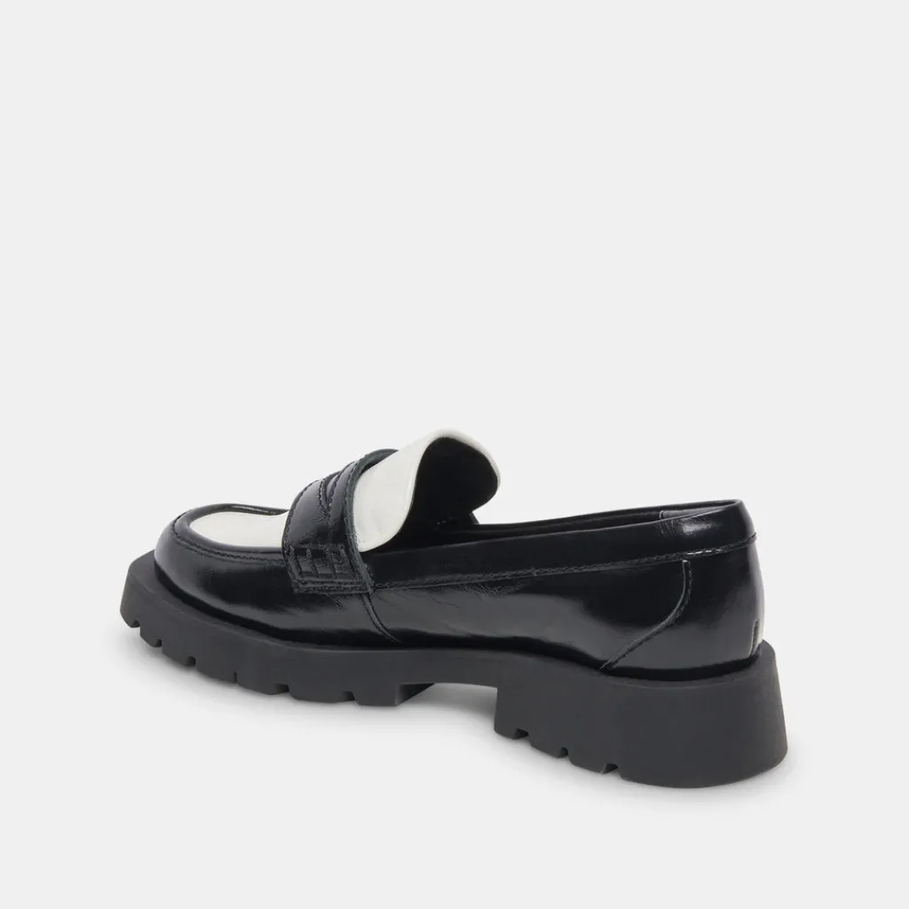 DOLCE VITA Flats & Loafers*Elias Flats Black White Crinkle Patent