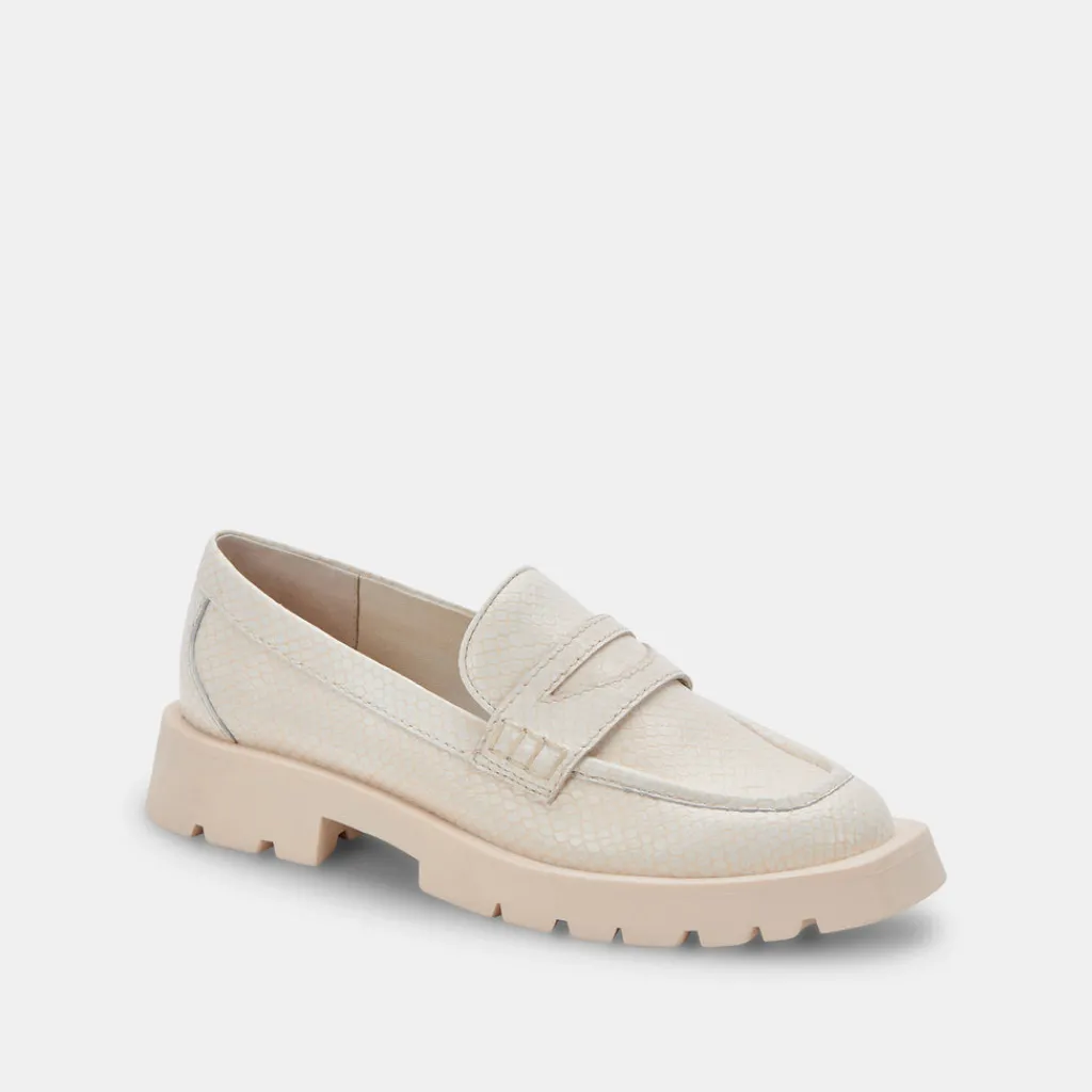 DOLCE VITA Flats & Loafers*Elias Flats Ivory Embossed Leather