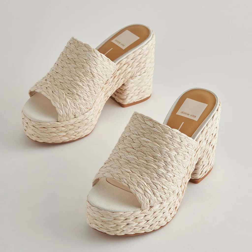 DOLCE VITA Wedges*Elora Heels Off White Raffia