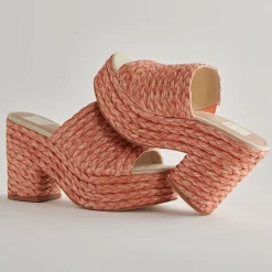 DOLCE VITA Wedges*Elora Heels Orange Raffia