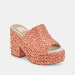 DOLCE VITA Wedges*Elora Heels Orange Raffia