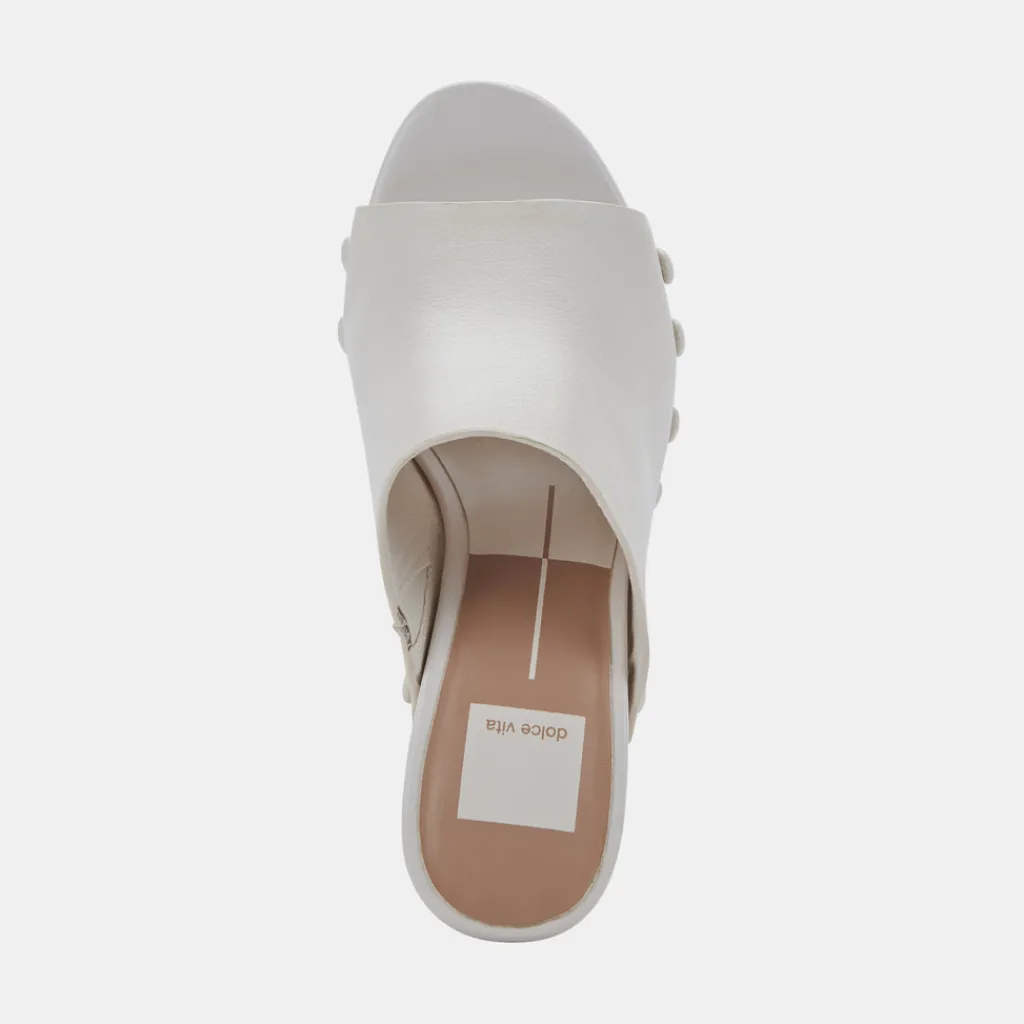 DOLCE VITA Wedges*Emol Heels Ivory Leather