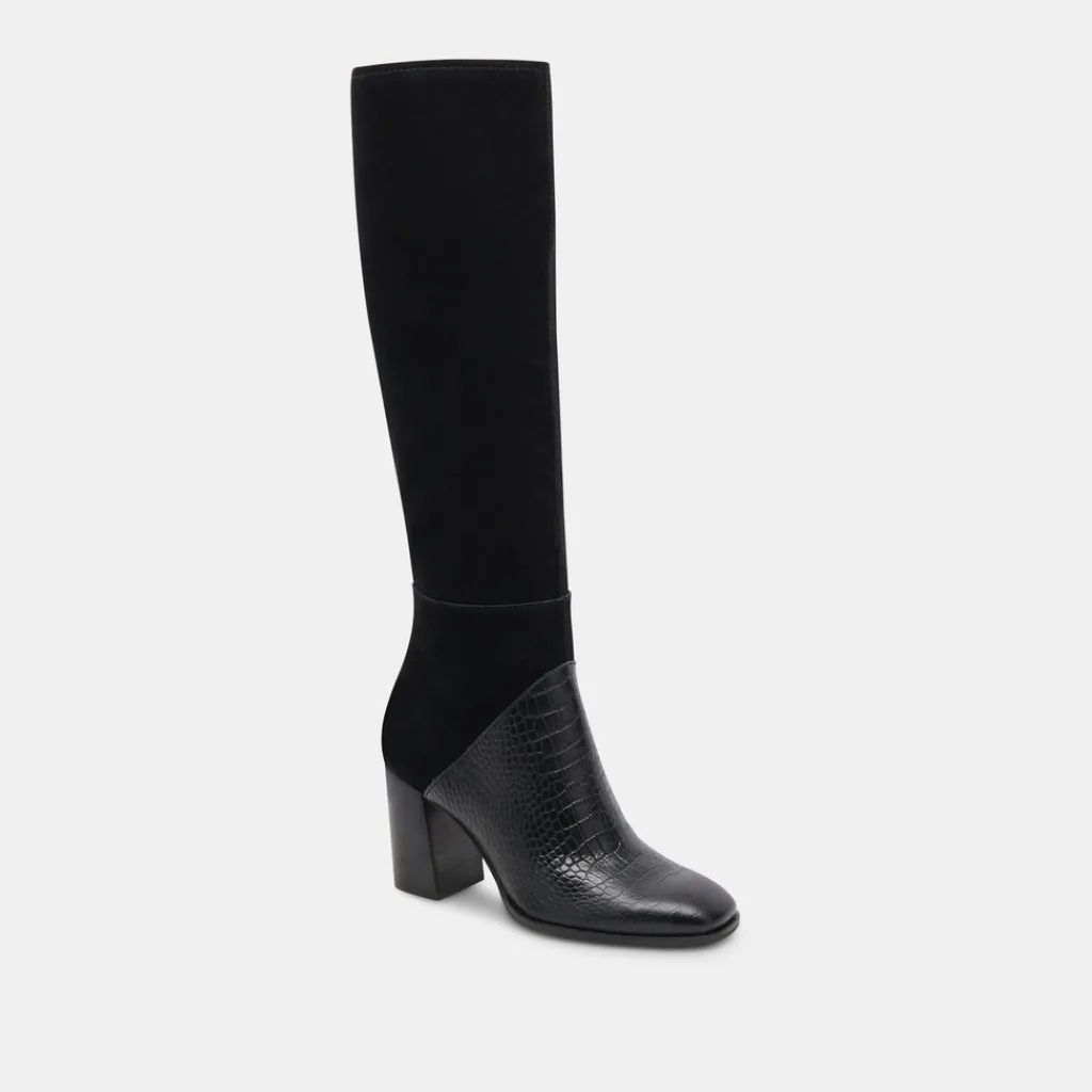 DOLCE VITA Boots & Booties*Fynn Boots Black Multi Embossed Leather