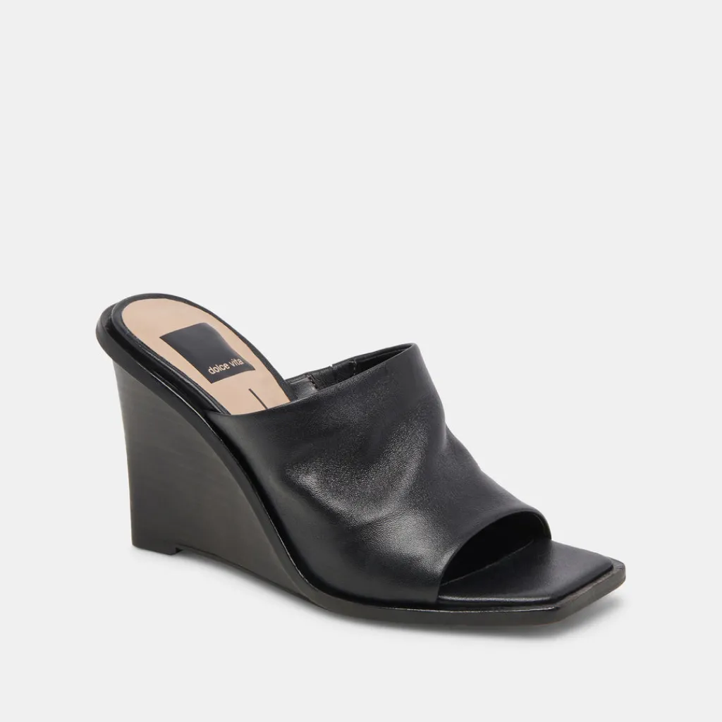 DOLCE VITA Wedges*Gilded Wedges Black Leather