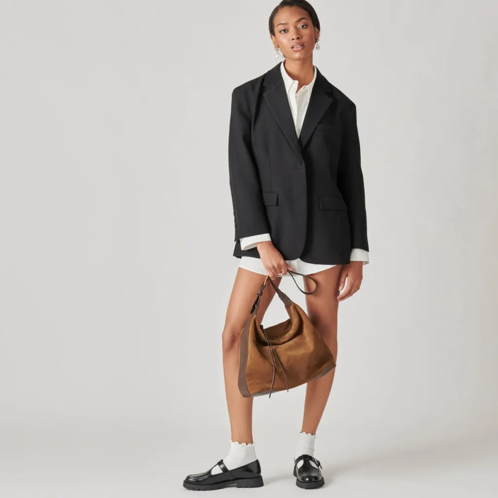 DOLCE VITA Handbags*Hana Shoulder Bag Tobacco Suede