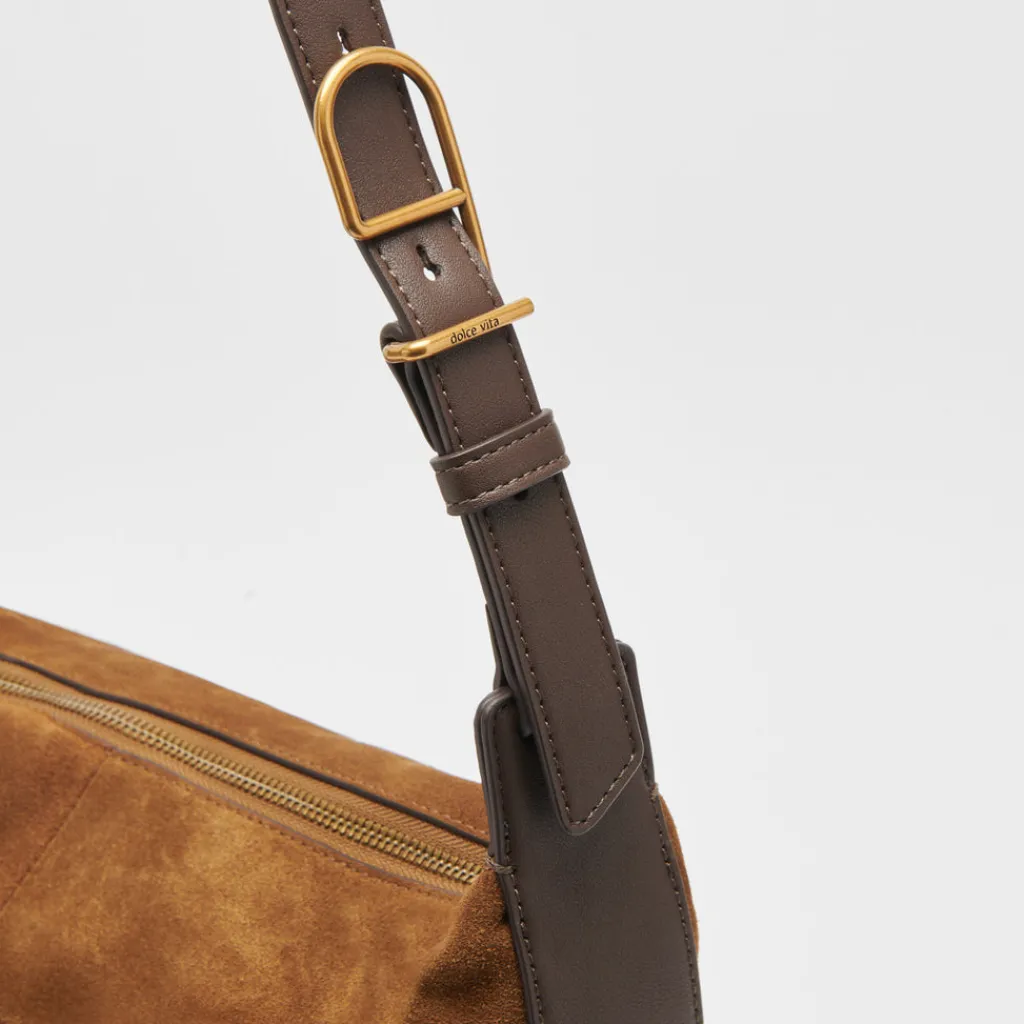 DOLCE VITA Handbags*Hana Shoulder Bag Tobacco Suede