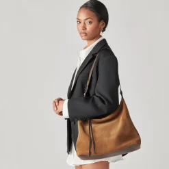 DOLCE VITA Handbags*Hana Shoulder Bag Tobacco Suede