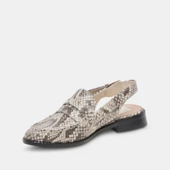 DOLCE VITA Flats & Loafers*Hardi Loafers Black White Embossed Snake