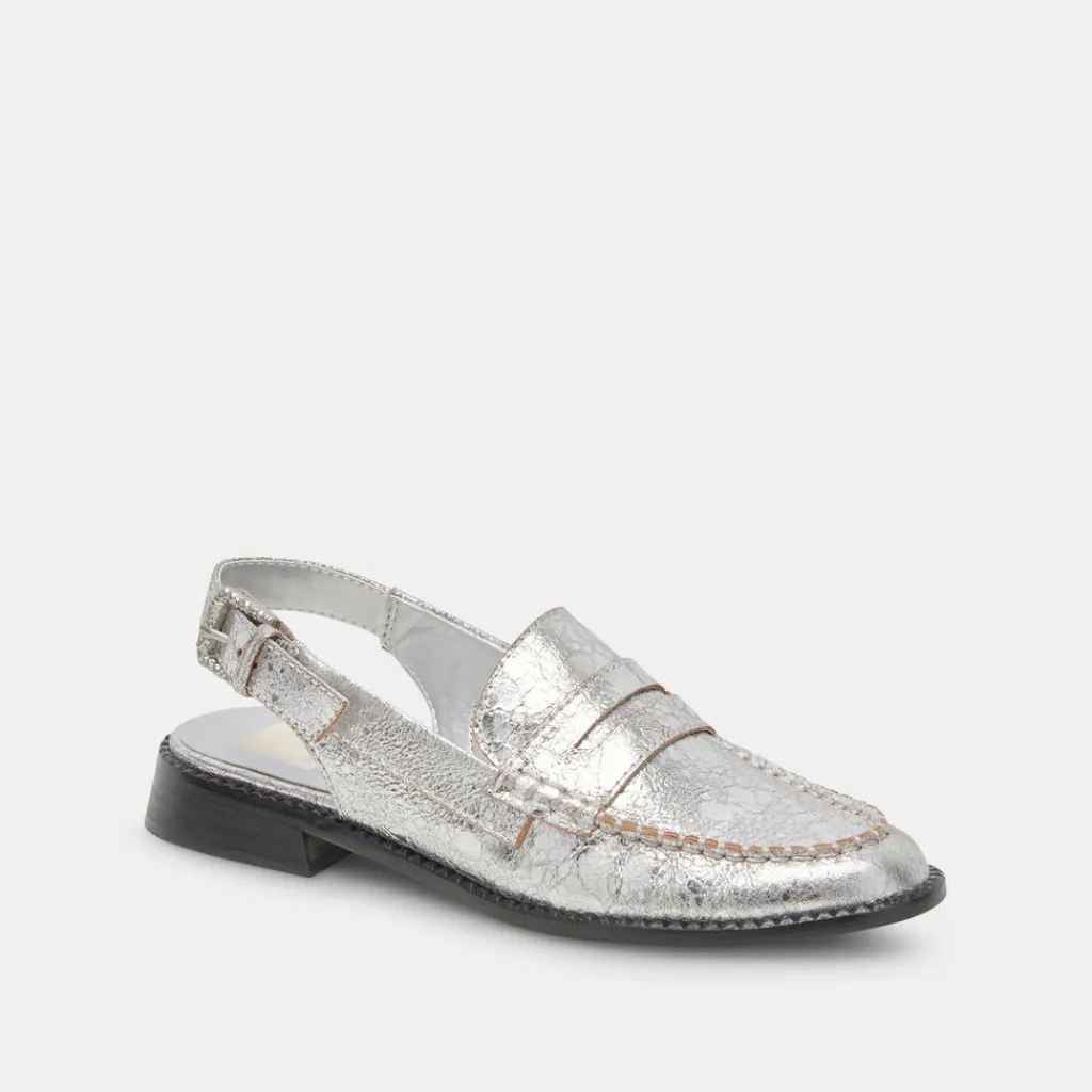 DOLCE VITA Flats & Loafers*Hardi Loafers Silver Crackled Leather