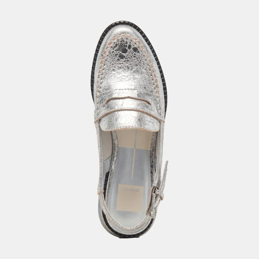DOLCE VITA Flats & Loafers*Hardi Loafers Silver Crackled Leather