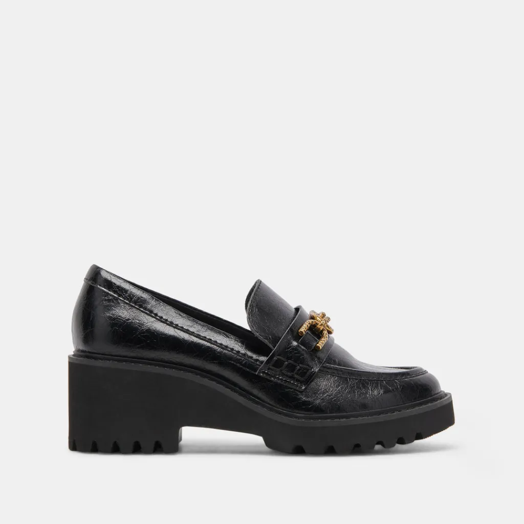 DOLCE VITA Wedges*Harlen Loafer Midnight Crinkle Patent