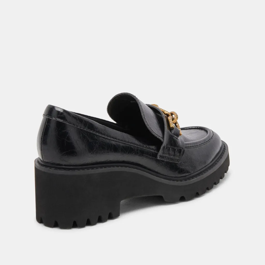 DOLCE VITA Wedges*Harlen Loafer Midnight Crinkle Patent