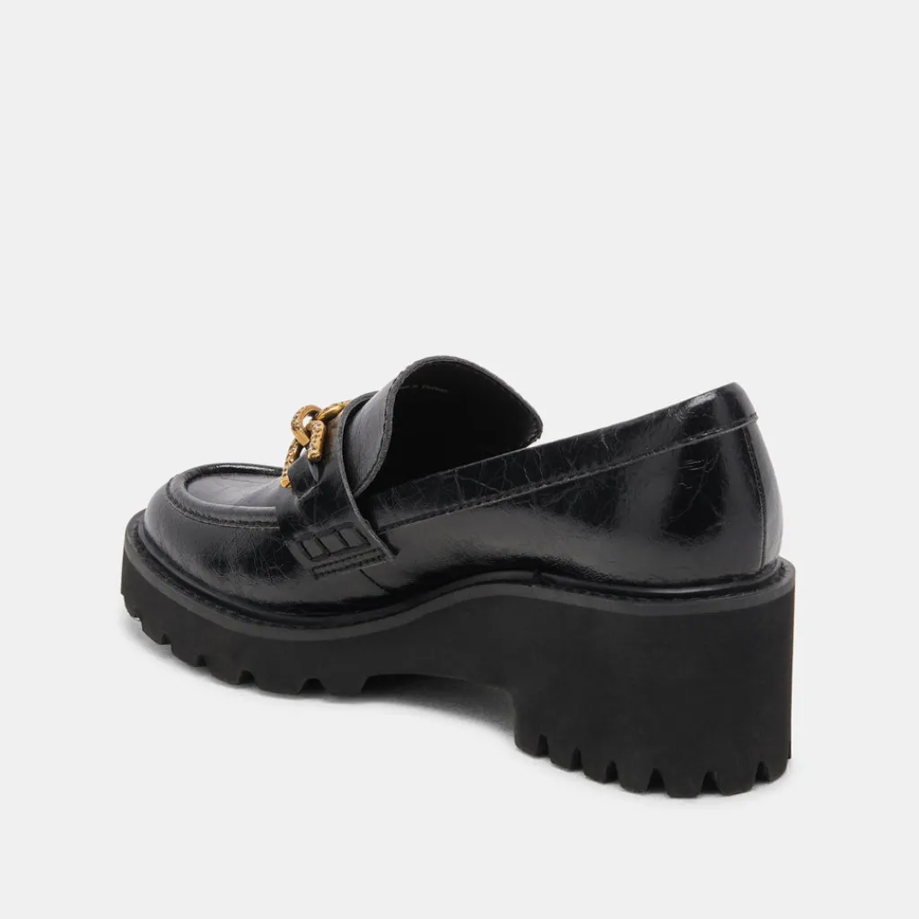 DOLCE VITA Wedges*Harlen Loafer Midnight Crinkle Patent