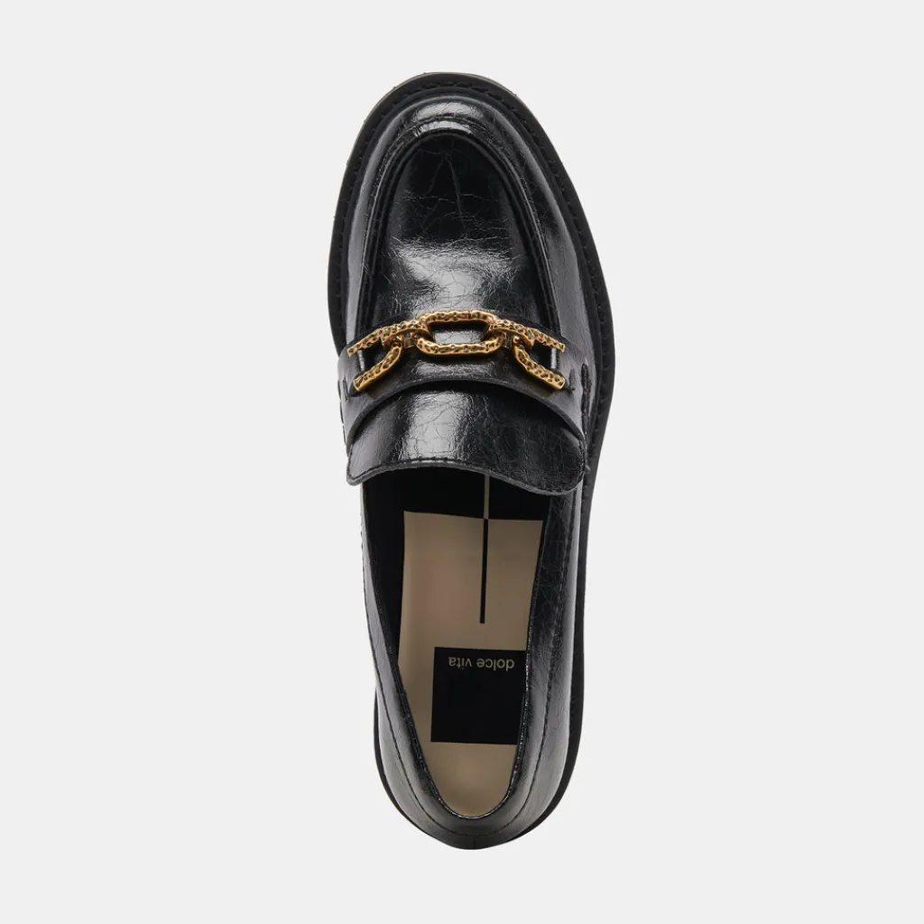 DOLCE VITA Wedges*Harlen Loafer Midnight Crinkle Patent