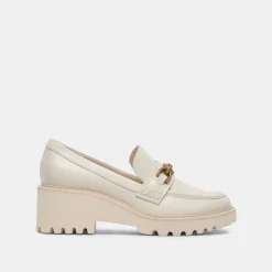 DOLCE VITA Wedges*Harlen Loafers Ivory Crinkle Patent