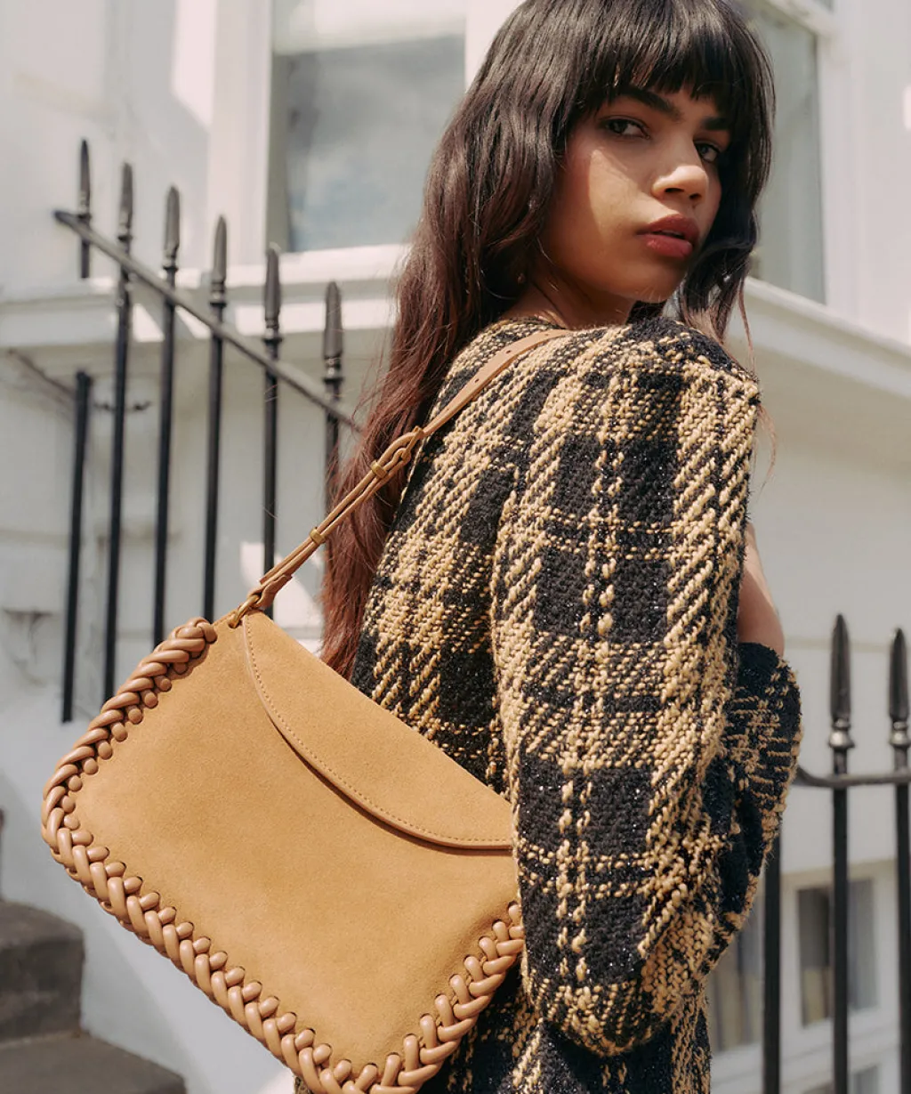 DOLCE VITA Handbags*Harper Shoulder Bag Rusty Oak Suede