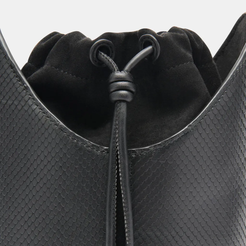 DOLCE VITA Handbags*Harriet Bucket Bag Black Snake Leather
