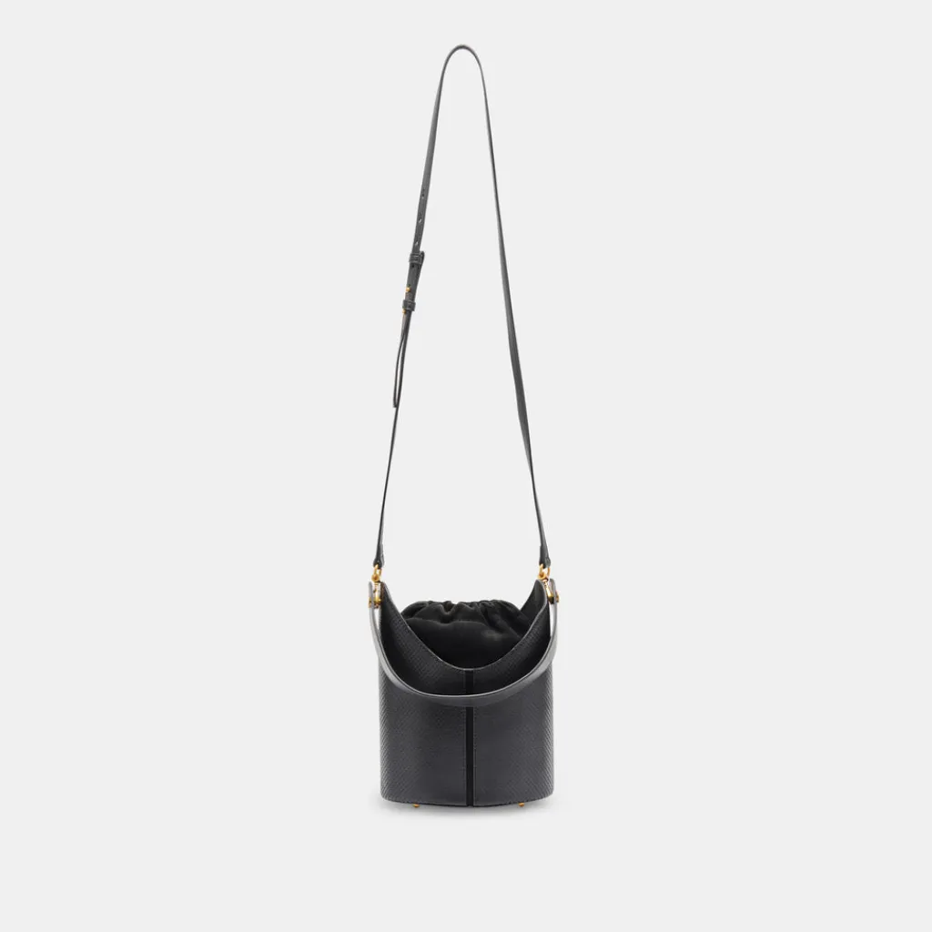 DOLCE VITA Handbags*Harriet Bucket Bag Black Snake Leather
