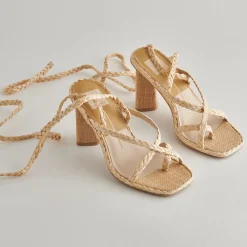 DOLCE VITA Sandals*Joelle Heels Lt Natural Raffia