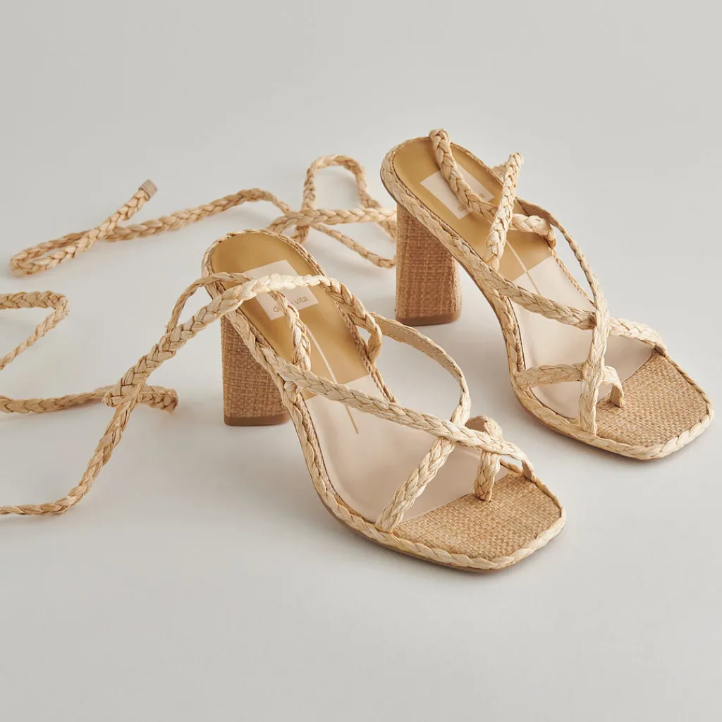 DOLCE VITA Sandals*Joelle Heels Lt Natural Raffia