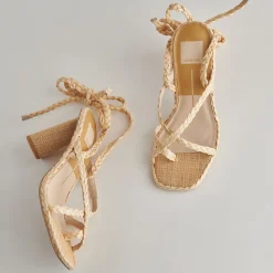 DOLCE VITA Sandals*Joelle Heels Lt Natural Raffia