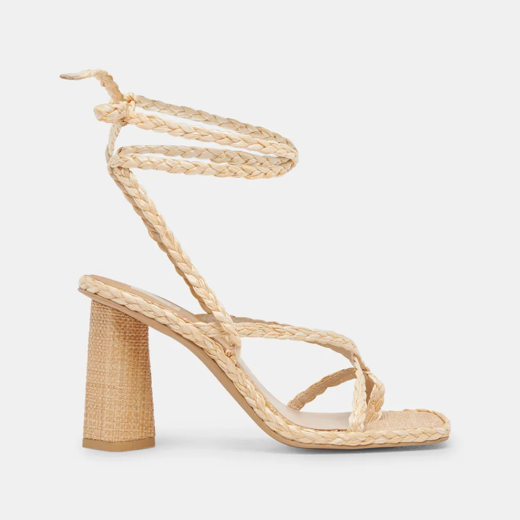 DOLCE VITA Sandals*Joelle Heels Lt Natural Raffia