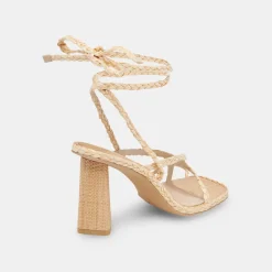 DOLCE VITA Sandals*Joelle Heels Lt Natural Raffia