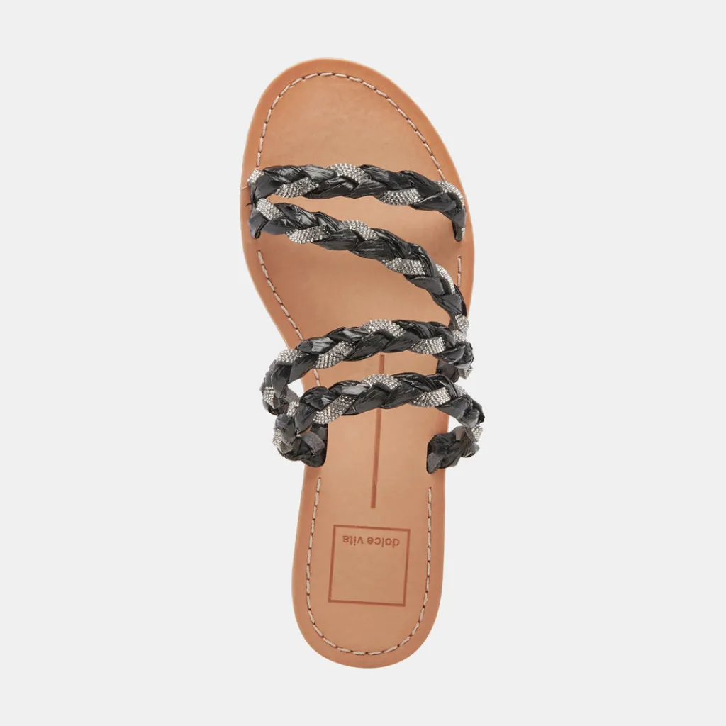 DOLCE VITA Sandals*Khloe Sandals Black Rhinestone