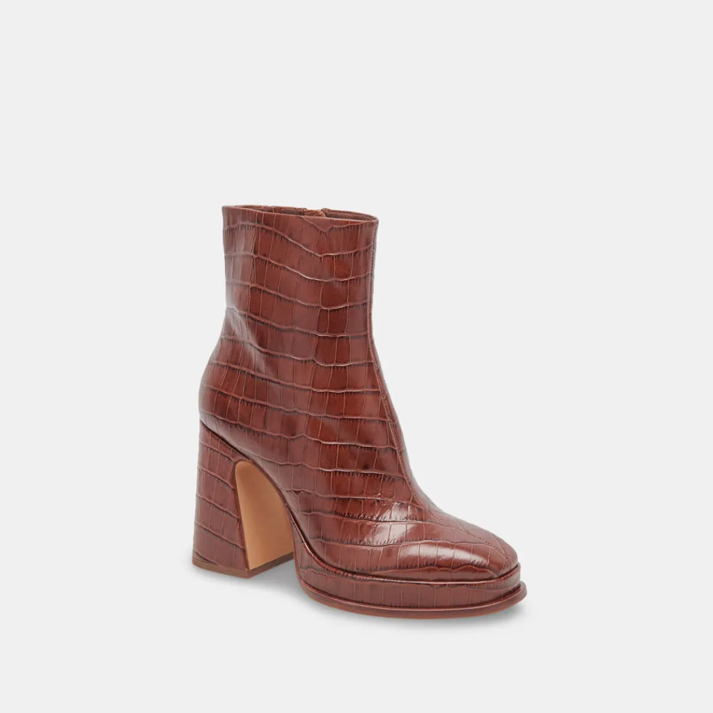 DOLCE VITA Boots & Booties*Lochly Boots Walnut Embossed Leather