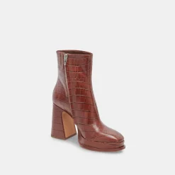 DOLCE VITA Boots & Booties*Lochly Boots Walnut Embossed Leather