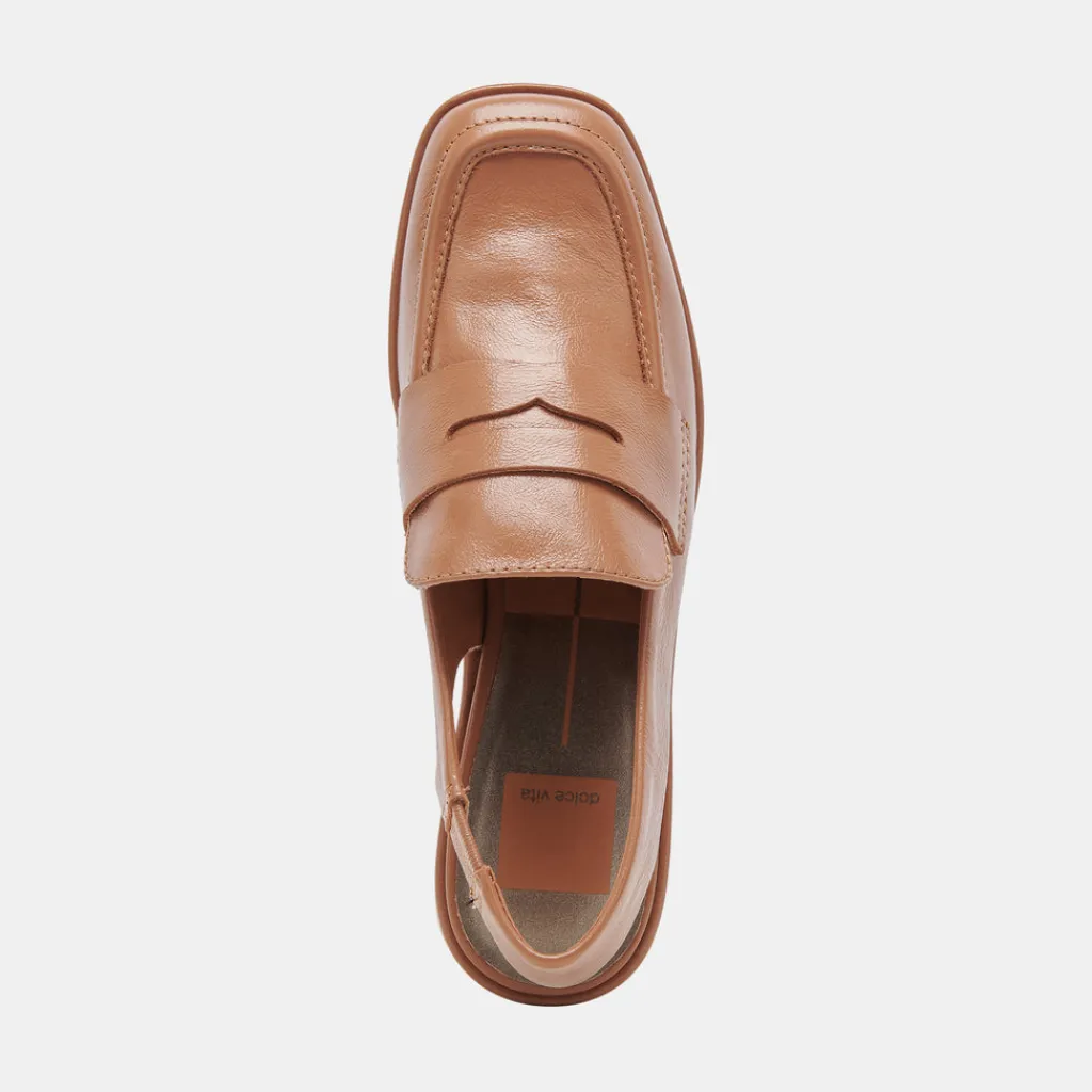 DOLCE VITA Wedges*Nada Loafers Brown Crinkle Patent