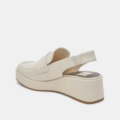 DOLCE VITA Wedges*Nada Loafers Ivory Crinkle Patent