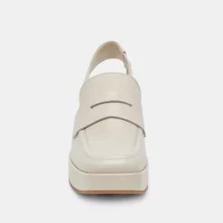 DOLCE VITA Wedges*Nada Loafers Ivory Crinkle Patent