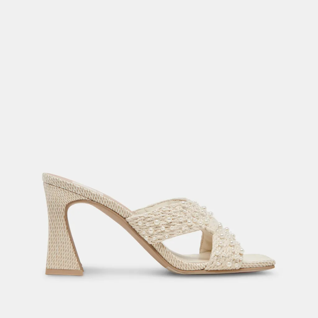DOLCE VITA Sandals*Nitro Pearl Heels Vanilla Raffia