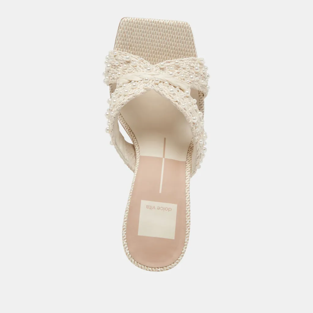 DOLCE VITA Sandals*Nitro Pearl Heels Vanilla Raffia