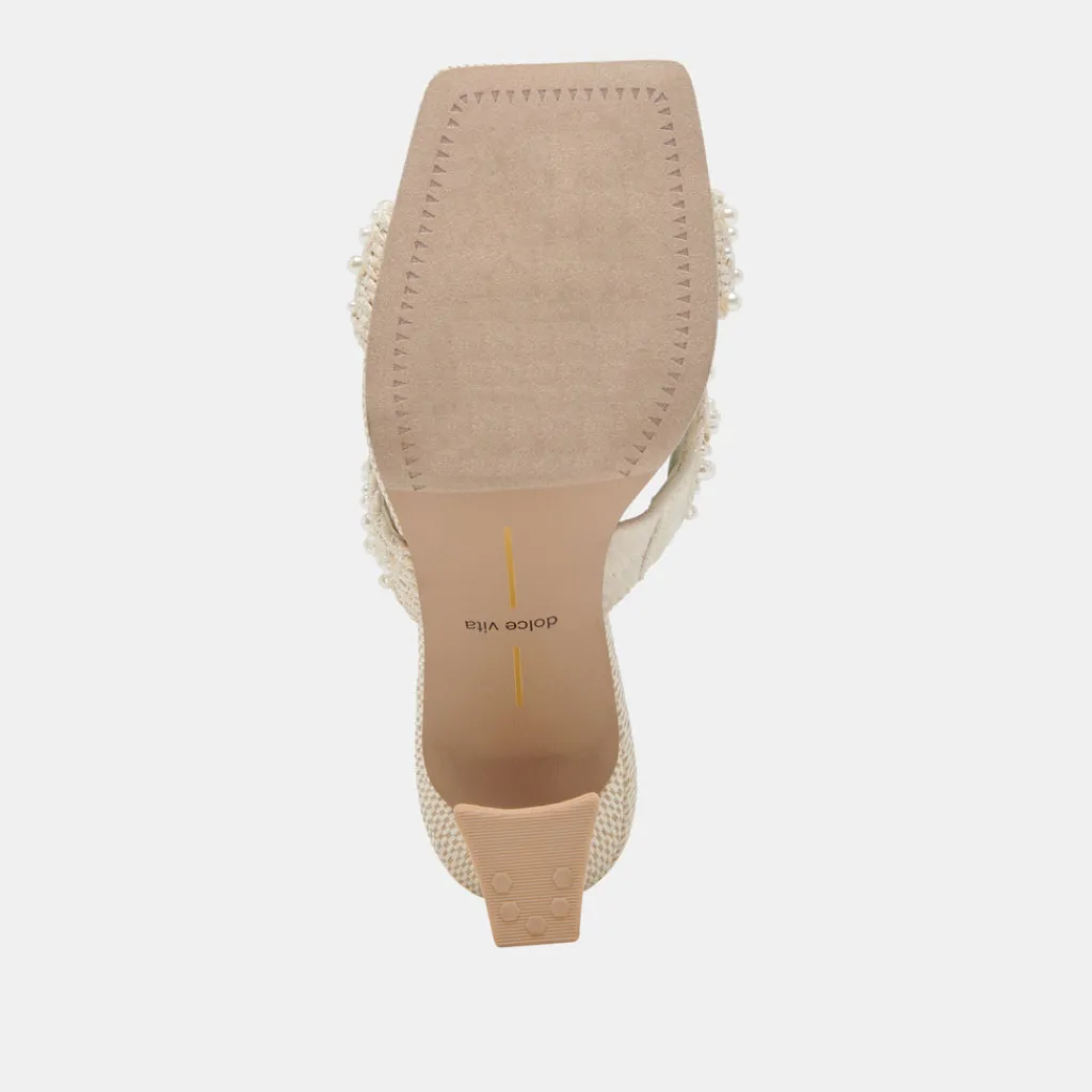 DOLCE VITA Sandals*Nitro Pearl Heels Vanilla Raffia