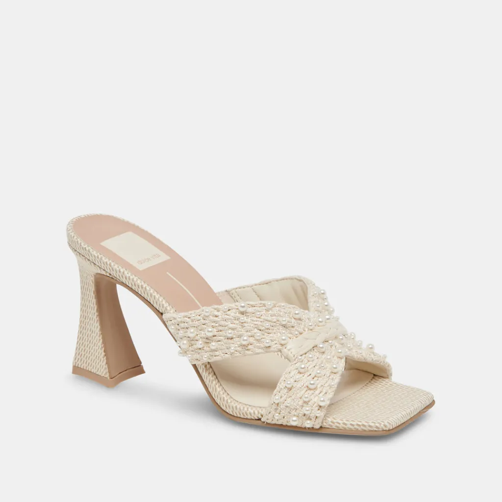 DOLCE VITA Sandals*Nitro Pearl Heels Vanilla Raffia