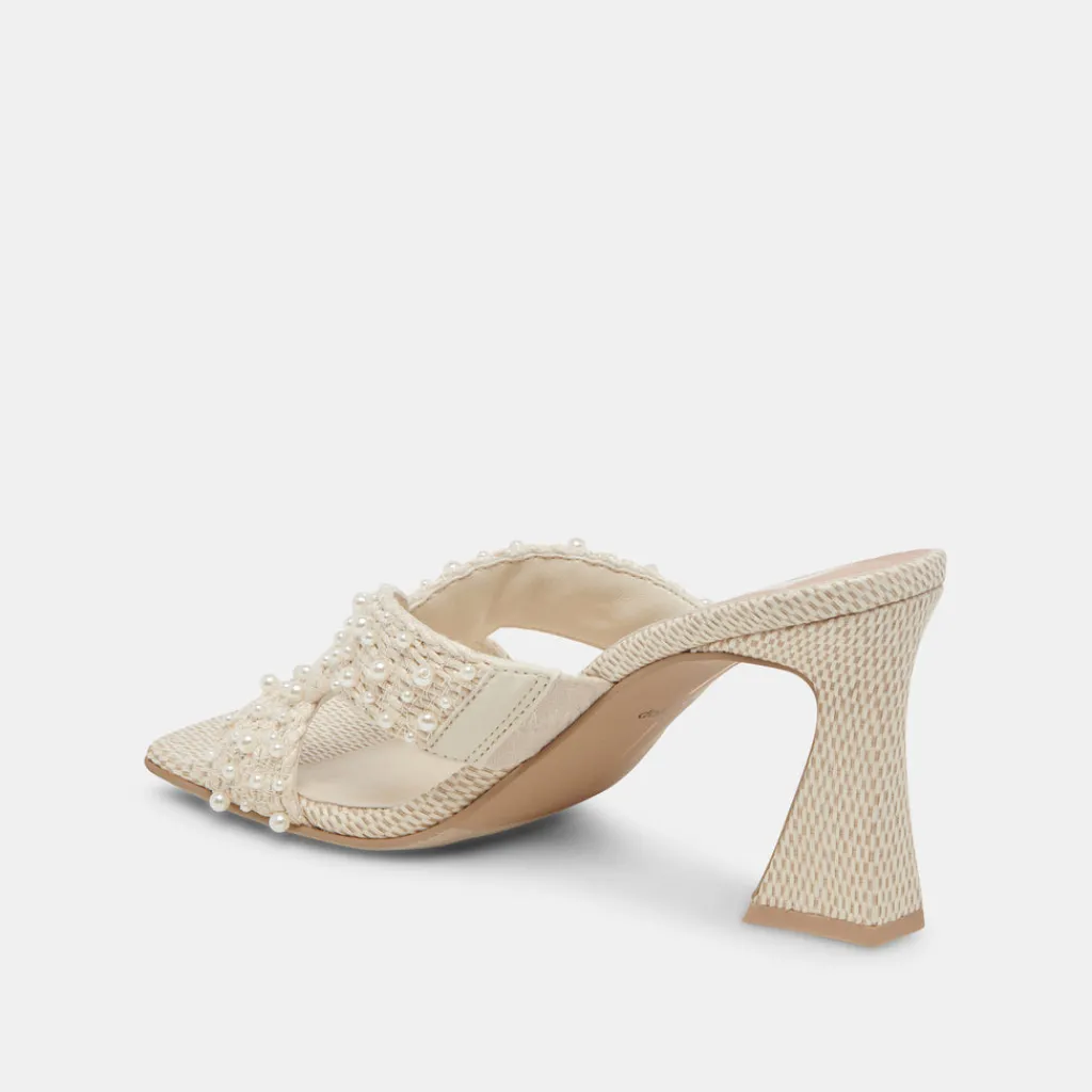 DOLCE VITA Sandals*Nitro Pearl Heels Vanilla Raffia