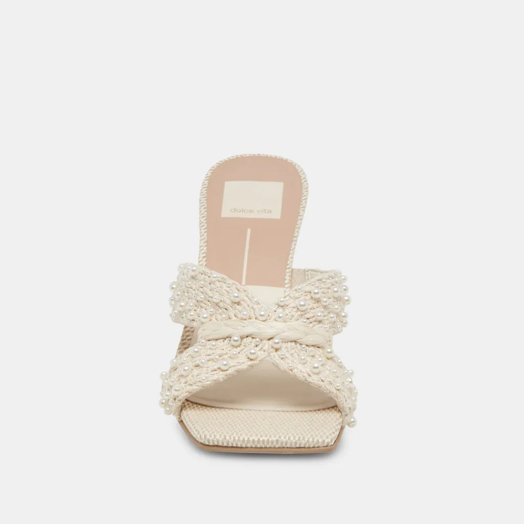 DOLCE VITA Sandals*Nitro Pearl Heels Vanilla Raffia